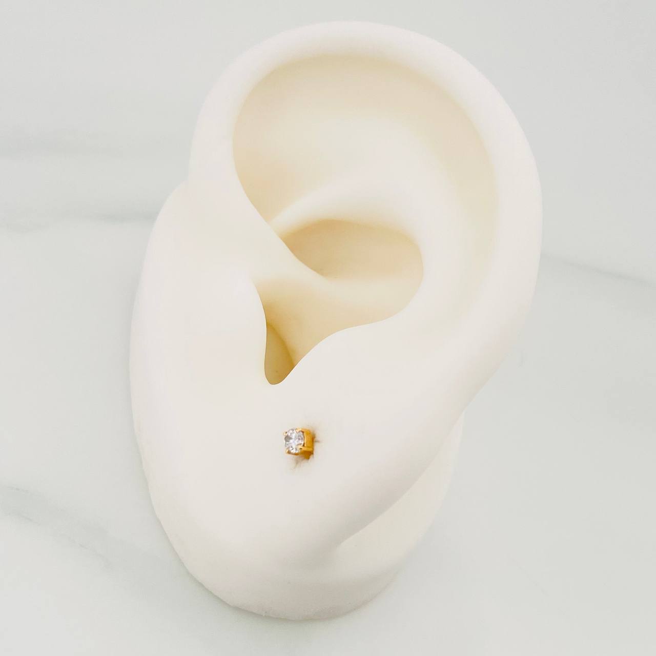 Topos Cuatro Garras Diamantes 10Pts 0.55 g / 2.33 mm Oro Amarillo 18K
