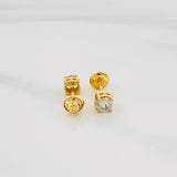 Topos Cuatro Garras Diamantes 52Pts 0.95 g / 3.95 mm Oro Amarillo 18K