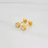 Topos Cuatro Garras Diamantes 52Pts 0.95 g / 3.95 mm Oro Amarillo 18K