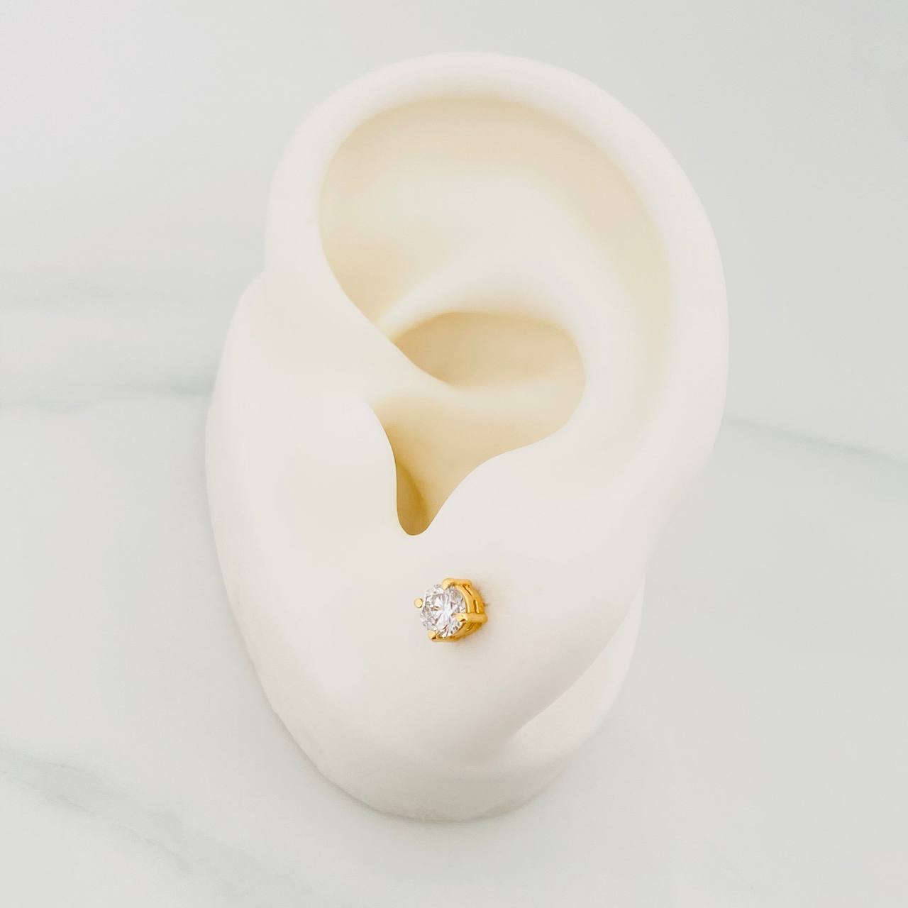 Topos Cuatro Garras Diamantes 52Pts 0.95 g / 3.95 mm Oro Amarillo 18K