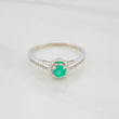 Anillo Halo Esmeralda 22Pts 1.35 g / T6 1/2 Plata 925