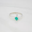 Anillo Rombo Esmeralda 22 Pts 1 g / T6 1/2 Plata 925