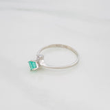Anillo Rombo Esmeralda 15 Pts 1 g / T6 1/2 Plata 925