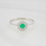 Anillo Bisel Esmeralda 14Pts 1.15 g / T6 1/2 Plata 925