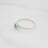 Anillo Bisel Esmeralda 14Pts 1.15 g / T6 1/2 Plata 925