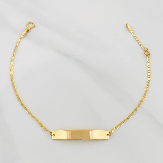 Pulso Escalera Plana Placa Rectangular 1.45 g / 17 cm / 2 mm Oro Amarillo 18K
