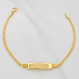 Pulso Chino Placa Rectangular 3.3 g / 17.3 cm / 2 mm Oro Amarillo 18K