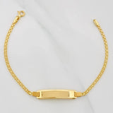 Pulso Chino Placa Rectangular 4.75g / 18cm / 1.5mm Oro Amarillo 18K