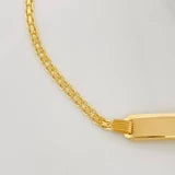 Pulso Chino Placa Rectangular 4.75g / 18cm / 1.5mm Oro Amarillo 18K