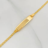 Pulso Chino Placa Rectangular 3.3 g / 17.3 cm / 2 mm Oro Amarillo 18K