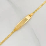 Pulso Chino Placa Rectangular 4.75g / 18cm / 1.5mm Oro Amarillo 18K