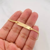 Pulso Chino Placa Rectangular 4.75g / 18cm / 1.5mm Oro Amarillo 18K