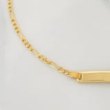 Pulso Figaro Placa Rectangular 1.55 g / 16 cm / 2 mm Oro Amarillo 18K