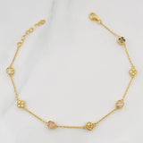 Pulso Aro Seguido Trebol 3.15 g / 21 cm / 0.6 mm Oro Amarillo 18K