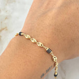 Pulso Gc Barril Cauchos Negros 3.15gr / 20.5cm / 4.5mm Oro Amarillo 18K ©