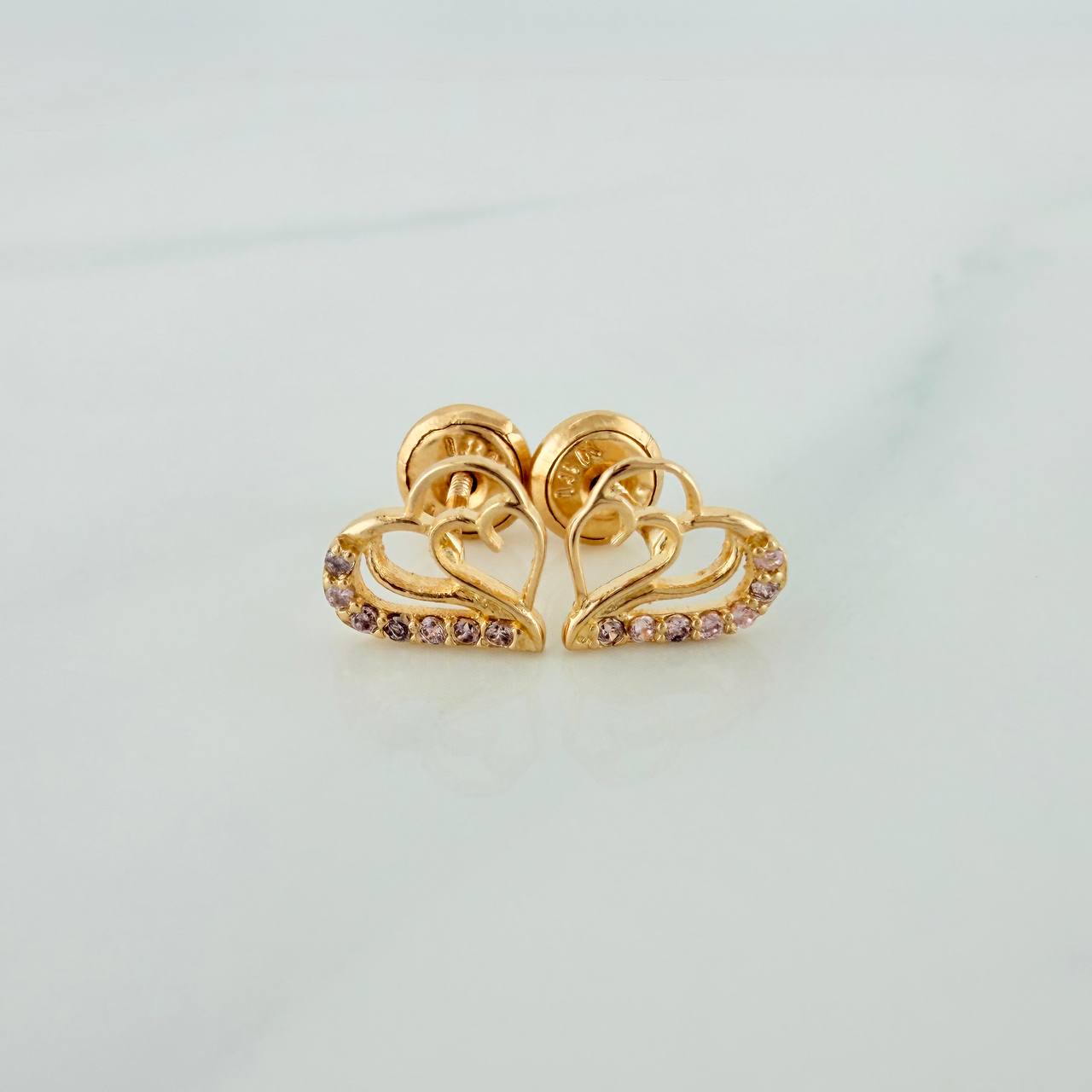 Topos Corazones 0.85gr / 4mm Oro Amarillo 18K &