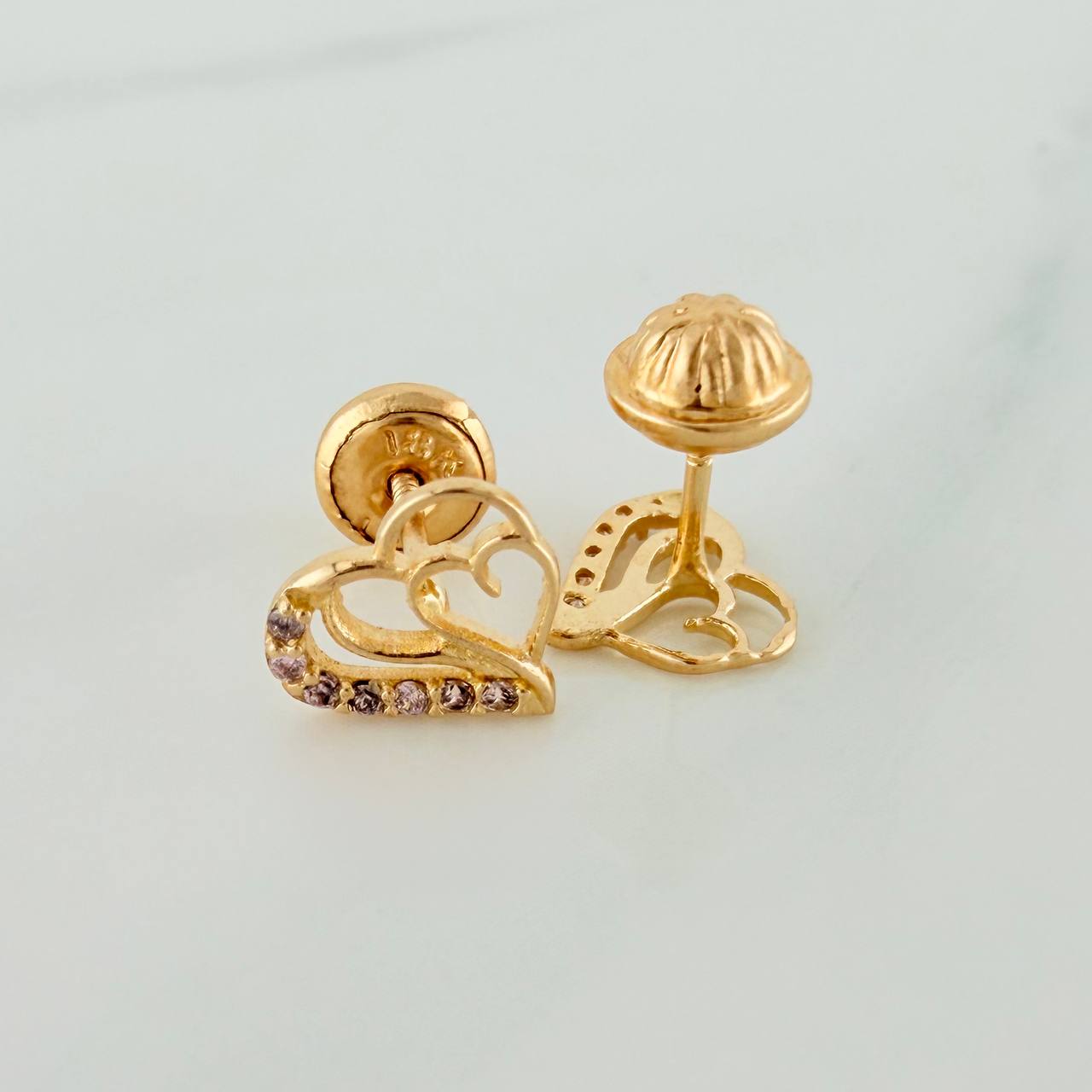 Topos Corazones 0.85gr / 4mm Oro Amarillo 18K &