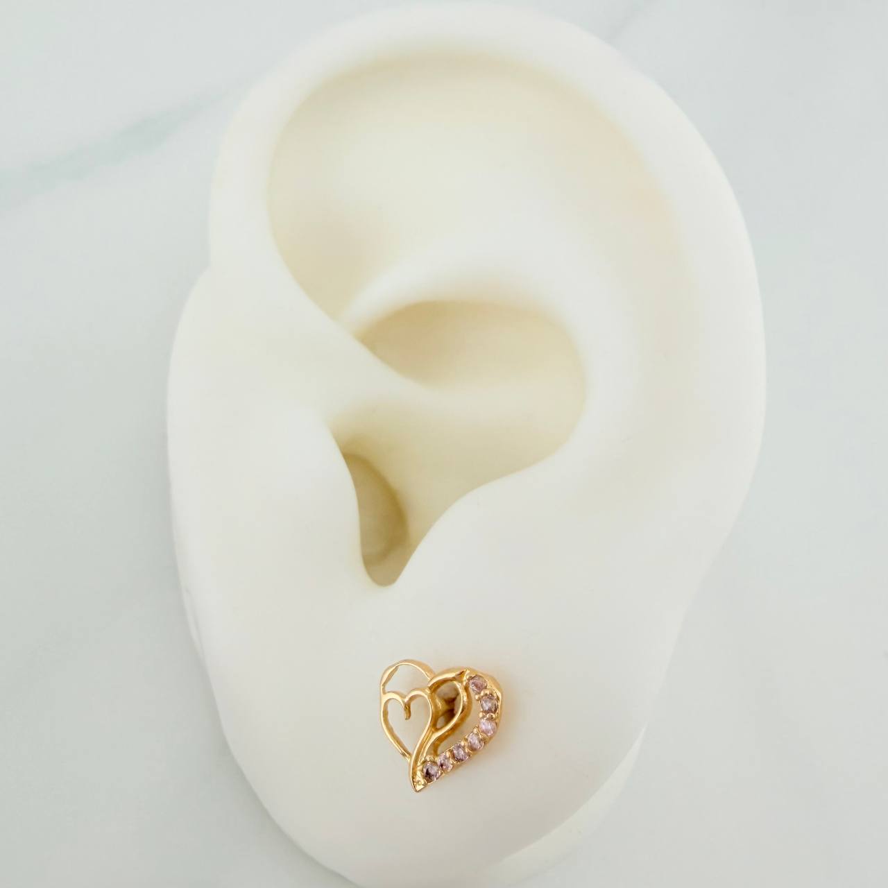 Topos Corazones 0.85gr / 4mm Oro Amarillo 18K &