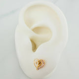 Topos Corazones 0.85gr / 4mm Oro Amarillo 18K &