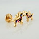 Topos Unicornio 1.1gr / 7mm Oro Amarillo 18K
