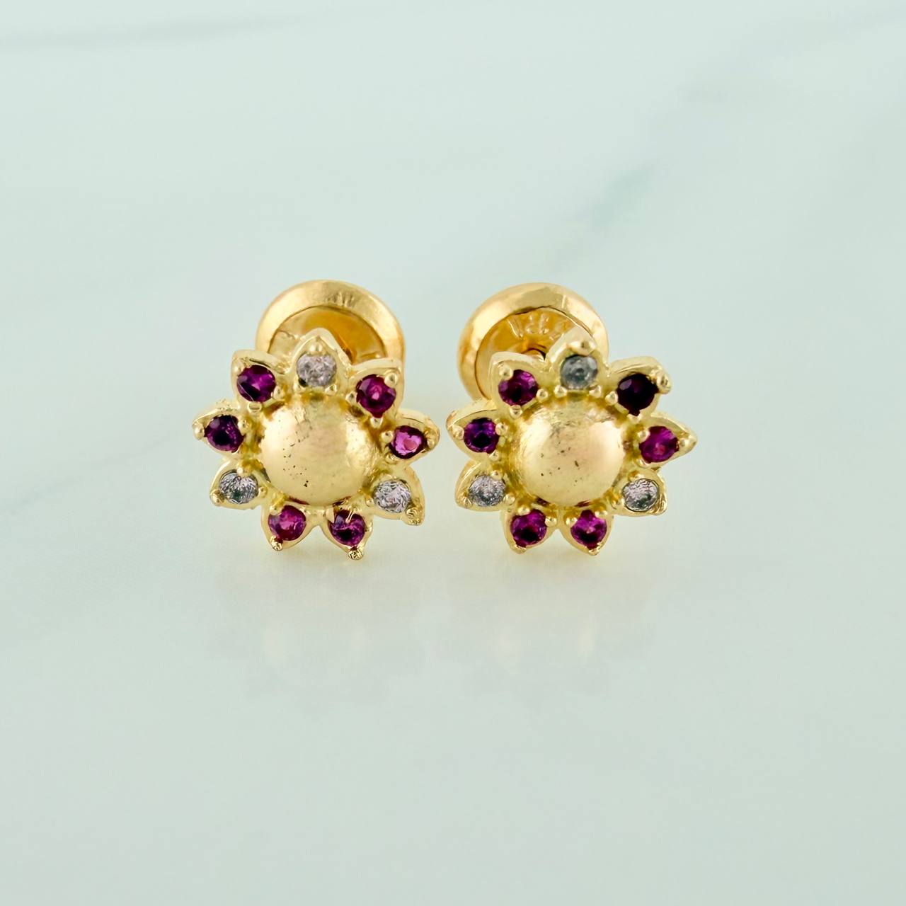 Topos Flor 1.2gr / 3mm Oro Amarillo 18K