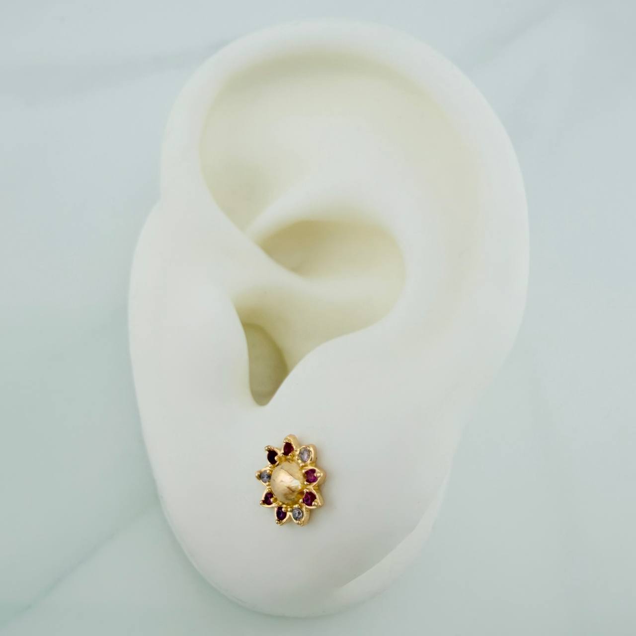 Topos Flor 1.2gr / 3mm Oro Amarillo 18K