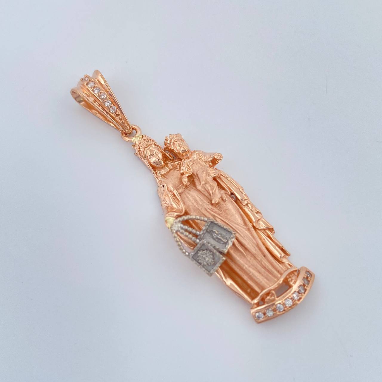 Dije Virgen Del Carmen 6.05gr / 4.5cm / Dos Oros Blanco Rosa 18K %