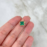 Herraje Trebol VCyA 1.25gr / 1cm / Verde Malaquita Oro Amarillo +4