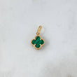 Dije Trebol VCyA 1.3gr / 1.8cm / Verde Malaquita Oro Amarillo +4