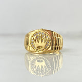 Anillo Cinturón Corona 3.55gr / T5 / Circones Blancos Oro Amarillo