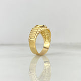 Anillo Cinturon Corona RX 6.6gr / T7 1/4 / Circones Blancos Oro Amarillo *
