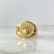 Anillo Cinturón Corona 10gr / T9 1/2 / Circones Blancos Oro Amarillo