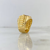 Anillo Cinturón Corona 10.4gr / T11 1/4 / Circones Blancos Oro Amarillo