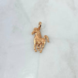 Dije Caballo 3.05gr / 3.2cm / Circon Negro Oro Rosa 18K ©