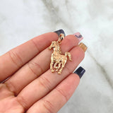Dije Caballo 3.05gr / 3.2cm / Circon Negro Oro Rosa 18K ©