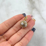 Dije Balon De Fútbol 7.05gr / 2cm / Circones Blancos Negros Oro Amarillo 18K ©