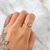 Anillo Hojas De Laureola 1.55gr / T5 1/2 / Circones Multicolor Oro Amarillo 18K ©