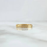 Anillo Media Churumbela Corazones 1.65gr / T7 1/2 / Circones Blancos Oro Amarillo 18K ©
