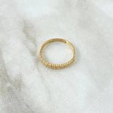 Anillo Media Churumbela Corazones 1.6gr / T6 3/4 / Circones Blancos Oro Amarillo 18K