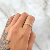 Anillo Media Churumbela Corazones 1.65gr / T7 1/2 / Circones Blancos Oro Amarillo 18K ©