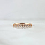 Anillo Linea de Ojos 1.45gr / T7 3/4 / Circones Blancos Oro Rosa 18K ©