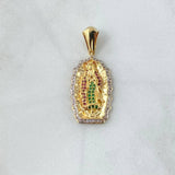 Dije Virgen Guadalupe 5.7gr / 3.5cm / Circones Blancos Verdes Fucsia Oro Amarillo 18K