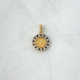 Dije San Benito En Aro Movil 2.2gr / 2.2cm / Circones Blancos Negros Oro Amarillo 18K