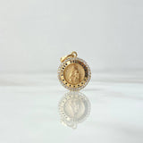 Dije Virgen del Carmen 2.4gr / 2cm / Circones Blancos Oro Amarillo 18K