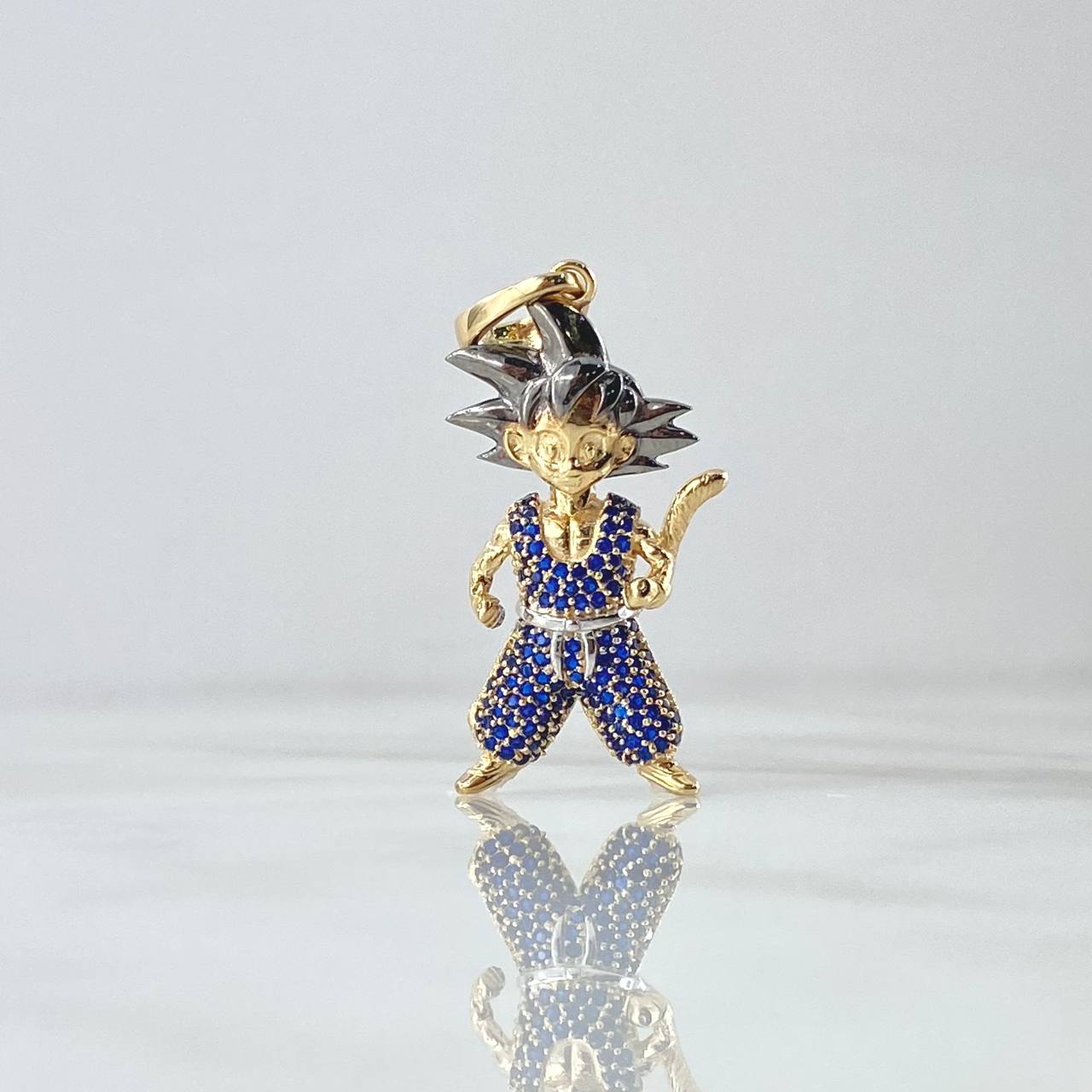 Dije Animado 6.4gr / 4cm / Circones Azules Dos Oros Amarillo Blanco 18K