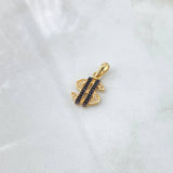 Dije Sigo Dólar 1.7gr / 2.1cm / Circones Blancos Negros Oro Amarillo 18K