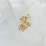 Dije Caballo  2.7gr / 3.2cm / Circon Azul Oro Amarillo 18K