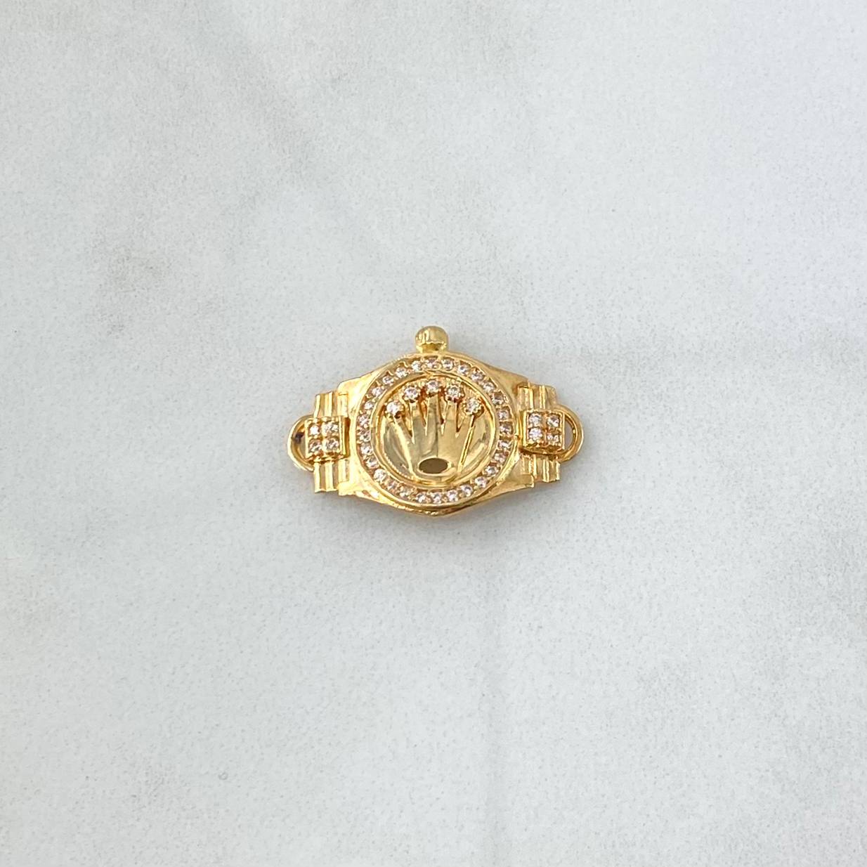 Herraje Corona RX 3gr / 3.2cm / Circones Blancos Oro Amarillo 18K ©