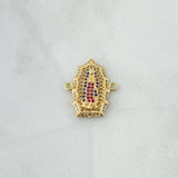 Herraje Virgen de Guadalupe 2.8gr / 2.2cm / Filigran Circones Blancos Azules Fucsia Oro Amarillo 18K *