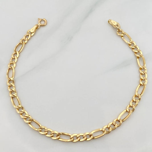 Pulso Figaro 2.6gr / 20cm / 3mm Oro Amarillo +1 18K %